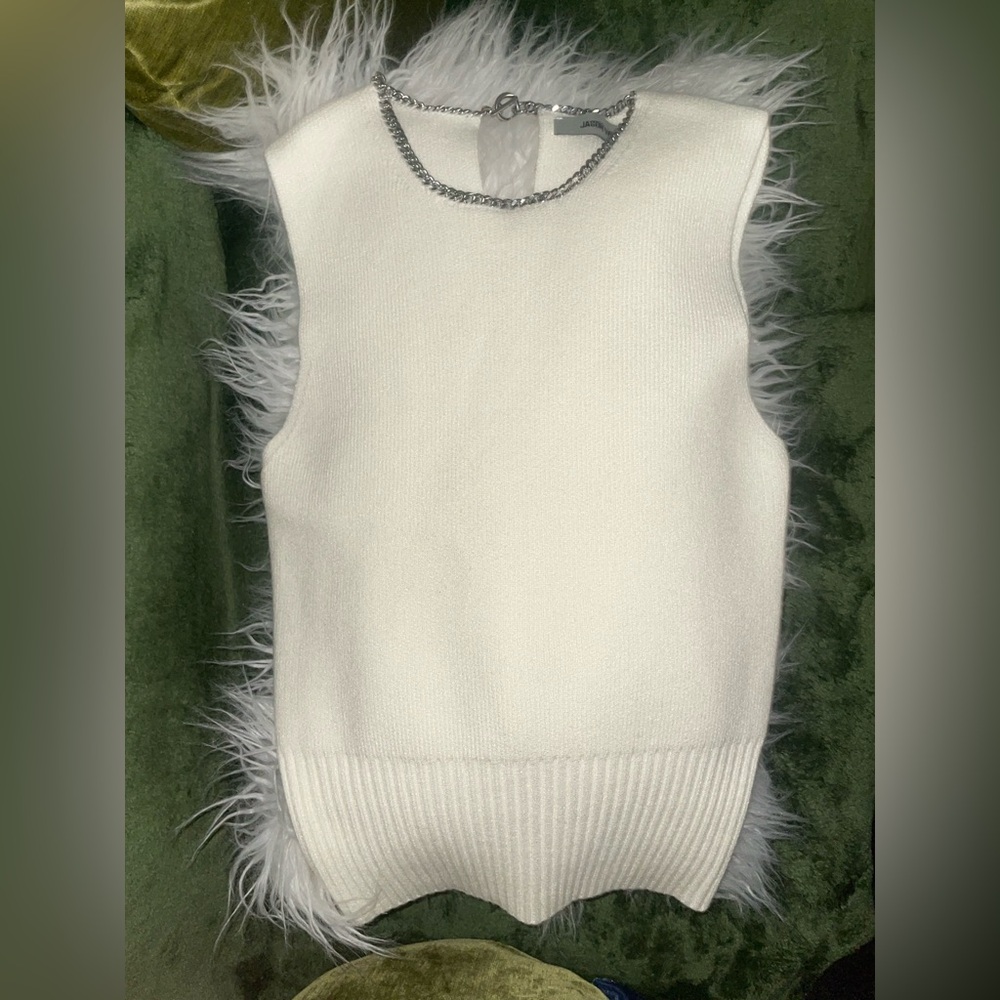Jason Wu Cream Sleeveless Knit Shell